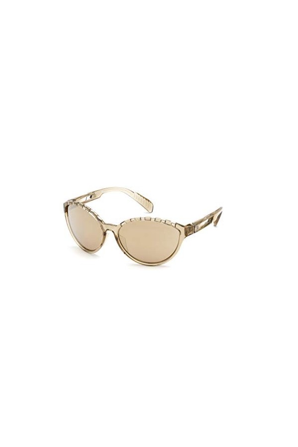 Adidas SP0012 Lunettes de Soleil, Shiny Light Brown/Brown Mirror, 61 Femme