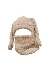 Caziffer Balaclava à 1 Trou de Visage Tricoté Cagoule Balaclava avec Oreilles de Lapin Masque de Ski Tricoté Thermique pour F