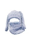 Caziffer Balaclava à 1 Trou de Visage Tricoté Cagoule Balaclava avec Oreilles de Lapin Masque de Ski Tricoté Thermique pour F