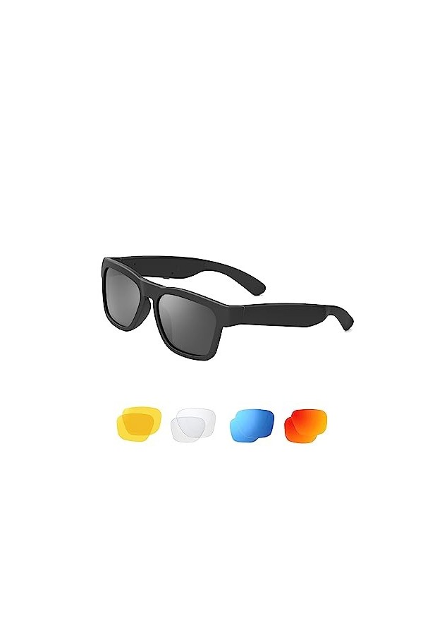 OhO Bluetooth Sunglasses,Voice Control and Open Ear Style Smart Glasses Listen Music and Calls with Volume UP and Down,Blueto