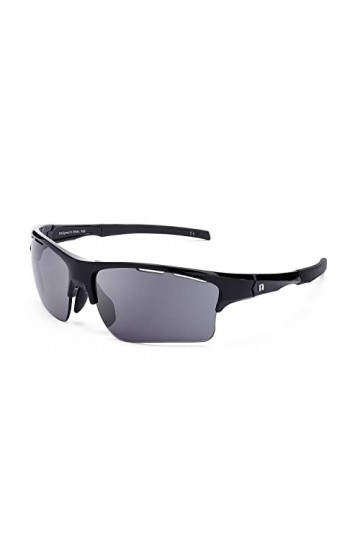 CLANDESTINE Air Shiny Black - Lunettes de soleil de sport antibuée pour hommes et femmes