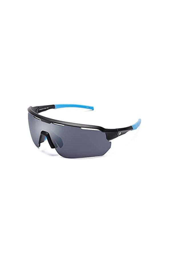 CLANDESTINE Air Shiny Black - Lunettes de soleil de sport antibuée pour hommes et femmes
