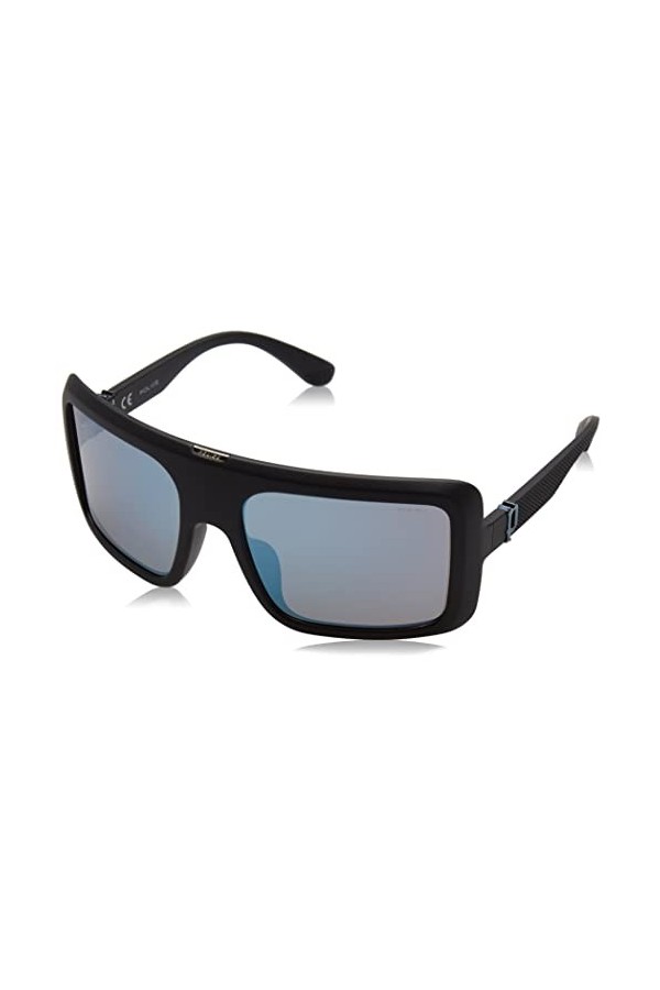 Police SPLF62 Sunglasses, Mat Noir, 61 Unisex
