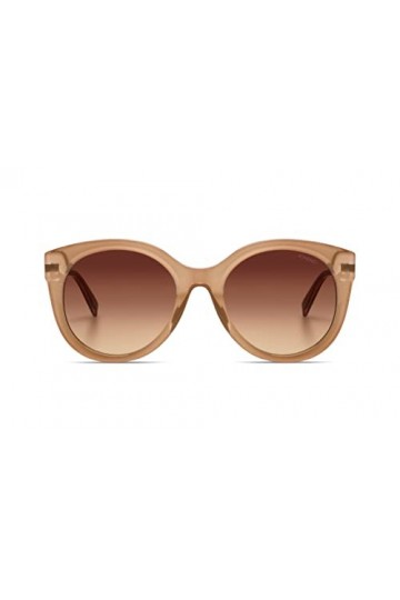 KOMONO Ellis Metal Sahara White Gold Lunettes de soleil unisexes rondes en Bio-Nylon pour homme et femme avec protection UV e