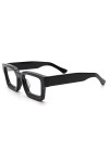 FOOOZ Lunettes de soleil carrées en cristal épais hommes polarisées conduite lunettes de soleil femmes Designer UV400, A01 no