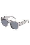 Le Specs Lunettes de soleil FLOATATION Femme Homme Forme rectangulaire Cadre avec Protection UV, Smoke Mono Polarized/Clear S