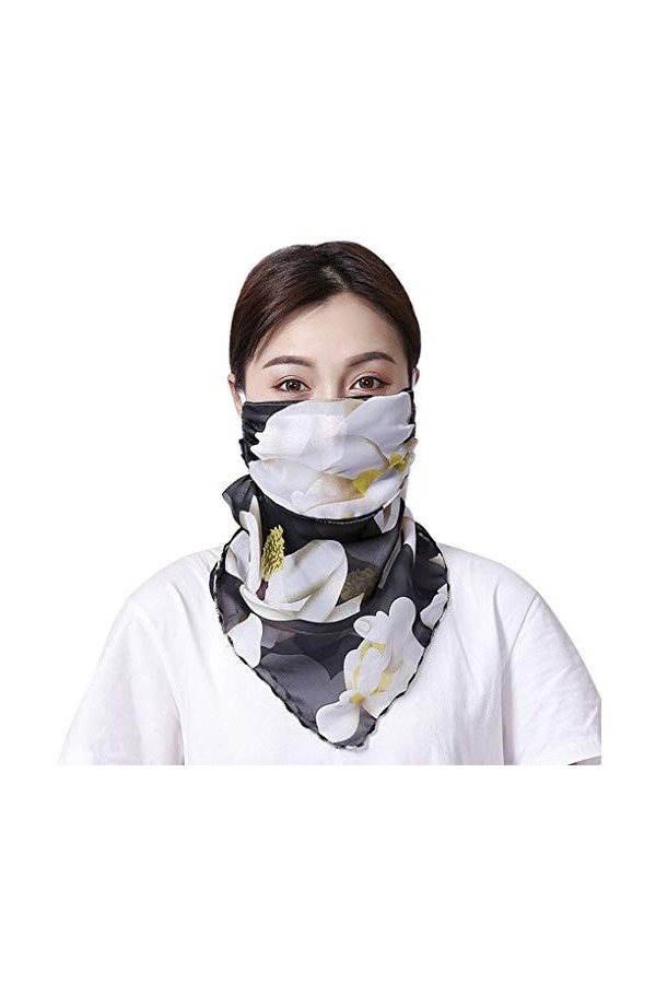 Masque à Foulard Anti UV Sport Cagoule Antipoussière Cache Cou Demi Visage Protège Cyclisme Bandana UPF50+ Femme Masque Sécha