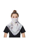 Masque à Foulard Anti UV Sport Cagoule Antipoussière Cache Cou Demi Visage Protège Cyclisme Bandana UPF50+ Femme Masque Sécha