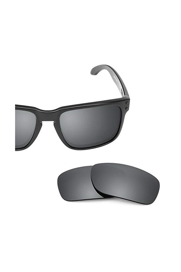 Revant Verres de Rechange Compatibles avec Oakley Holbrook, Polarisés, Elite Chrome Noir MirrorShield
