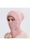 FOXBI Bonnet Cagoule dhiver pour Femme Thermique 3 en 1 Couvre Visage par Temps Froid Chapeaux Capuche Polaire avec Couvre C