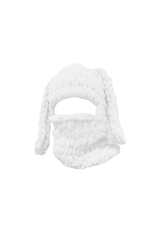 Xeadoffubio Bonnet dhiver en peluche pour femme, cagoule de ski avec oreilles de lapin, masque de protection UV pour femme, 