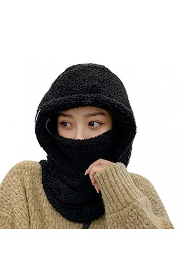 Cagoule Hiver Femme Polaire Balaclava Chapeau Cagoule Ski Coupe-vent Cagoule Tour de cou pour Hiver Temps Froid Masque Cagoul