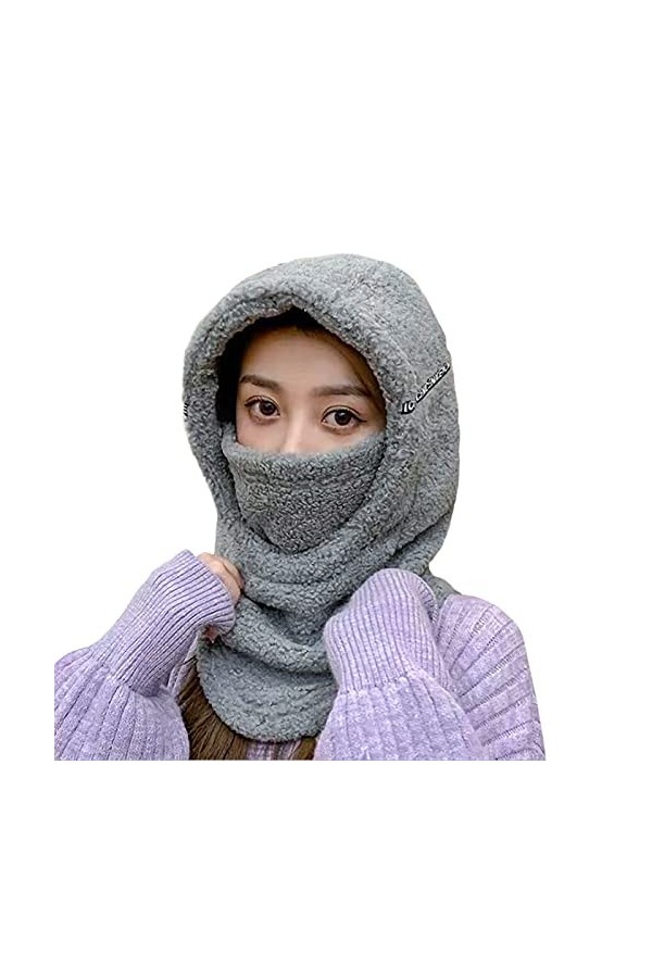 Cagoule Hiver Femme Polaire Balaclava Chapeau Cagoule Ski Coupe-vent Cagoule Tour de cou pour Hiver Temps Froid Masque Cagoul