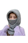 Cagoule Hiver Femme Polaire Balaclava Chapeau Cagoule Ski Coupe-vent Cagoule Tour de cou pour Hiver Temps Froid Masque Cagoul