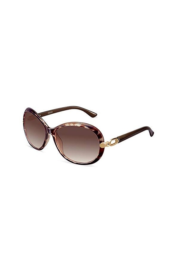 JMTLLTYYJ Lunettes De Soleil Femme, Lunettes De Soleil Polarisées Rétro pour Lunettes De Soleil pour Femmes Couleur : Marron