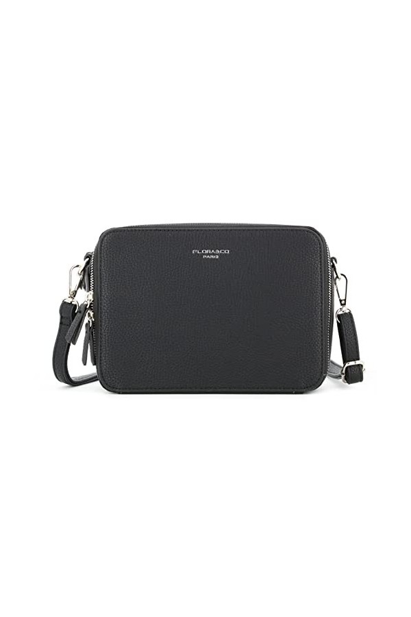 flora & co - Sac Caméra Bandoulière Double Zip Entouré Pour Femme - Besace Rectangulaire Porté Epaule Crossbody - Besace Saco