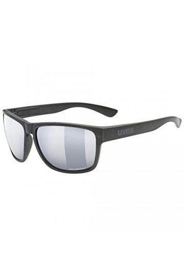 uvex Lgl Ocean P - Lunettes de Soleil pour Hommes et Femmes - Polarisées - Effet Miroir - Black Matt/Silver-Silver - One Size