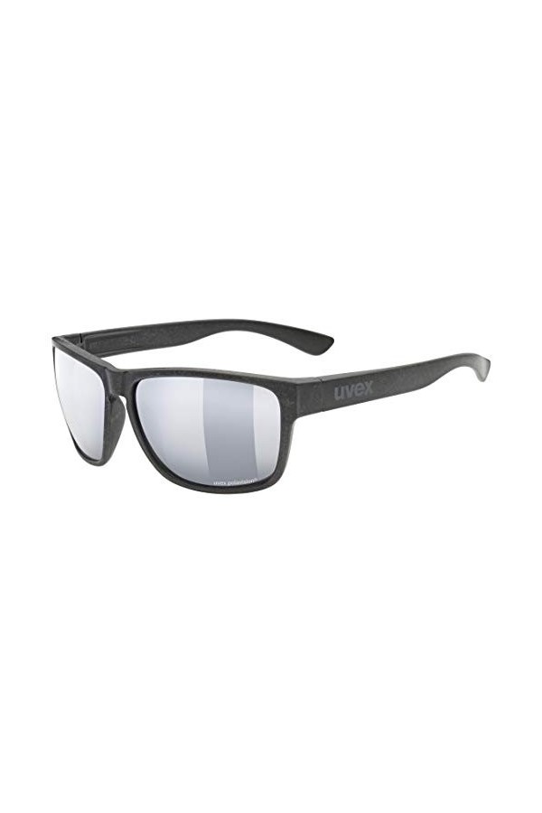 uvex Lgl Ocean P - Lunettes de Soleil pour Hommes et Femmes - Polarisées - Effet Miroir - Black Matt/Silver-Silver - One Size
