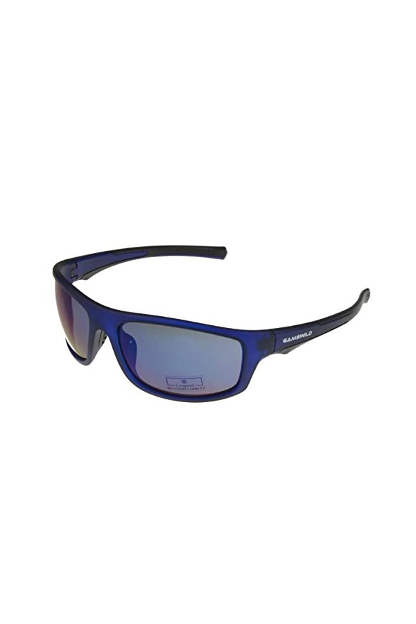Gamswild WS2238 Lunettes de soleil de sport Lunettes de ski Lunettes de vélo unisexe pour homme et femme | Gris | Bleu | Bleu