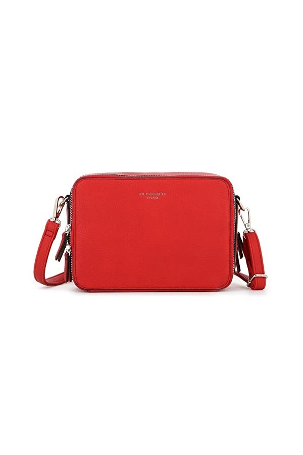 flora & co - Sac Caméra Bandoulière Double Zip Entouré Pour Femme - Besace Rectangulaire Porté Epaule Crossbody - Besace Saco