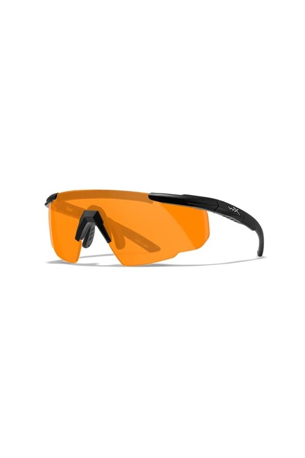Wiley X Saber Advanced Ccgra08 Wx Gravity Captivate Lunettes de Soleil polarisées Mixte, Matte Black/Smoke Grey/Light Rust, M
