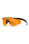 Wiley X Saber Advanced Ccgra08 Wx Gravity Captivate Lunettes de Soleil polarisées Mixte, Matte Black/Smoke Grey/Light Rust, M