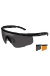 Wiley X Saber Advanced Ccgra08 Wx Gravity Captivate Lunettes de Soleil polarisées Mixte, Matte Black/Smoke Grey/Light Rust, M