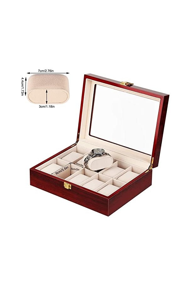 Bijoux de Montres à Bijoux for Hommes et Femmes Couverture en Verre de Style Bijoux de Rangement de Bijoux Multi-employés ada