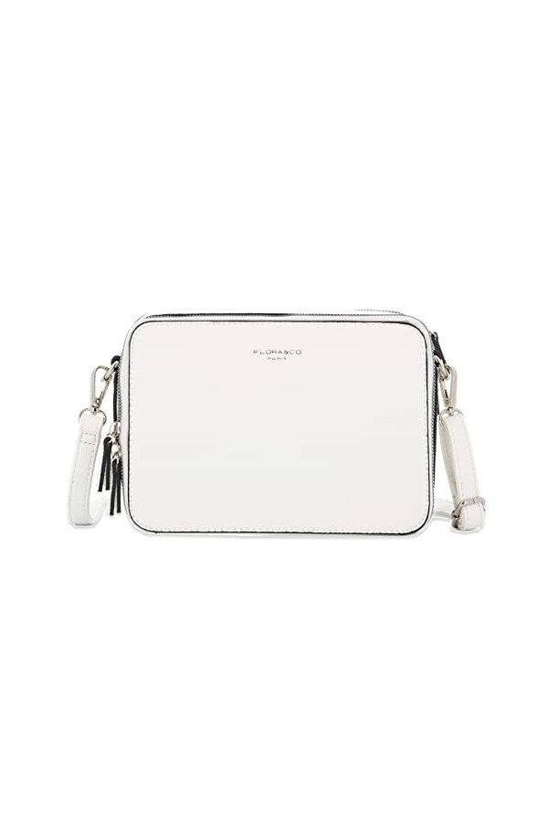 flora & co - Sac Caméra Bandoulière Double Zip Entouré Pour Femme - Besace Rectangulaire Porté Epaule Crossbody - Besace Saco
