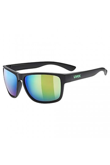 uvex Lgl 36 Cv - Lunettes de Soleil pour Hommes et Femmes - à Contraste Élevé et Effet Miroir - Catégorie de Filtre 3 - Black
