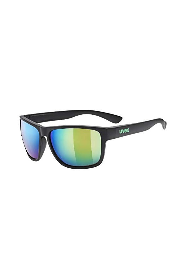 uvex Lgl 36 Cv - Lunettes de Soleil pour Hommes et Femmes - à Contraste Élevé et Effet Miroir - Catégorie de Filtre 3 - Black