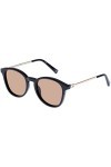 Le Specs Lunettes de soleil CONTRABAND pour homme et femme, forme ronde, avec protection UV, Marron clair Mono/noir brillant