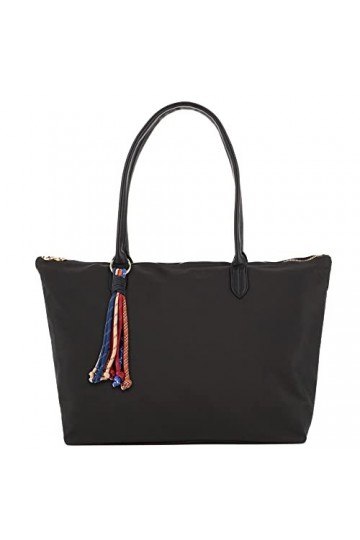 flora & co Grand Sac Cabas Femme Nylon Imperméable Avec Frange - Sac A Main Fourre-tout Taille XL - Sac Shopping Lycée Volumi
