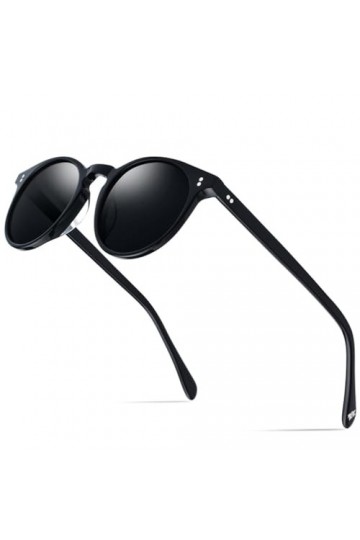 MUTYNE Lunettes de soleil polarisées en acétate pour femmes, lunettes de soleil rondes rétro vintage pour femmes, lunettes de