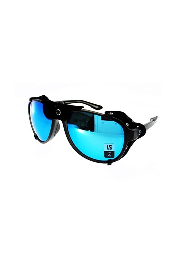 Loubsol - Lunettes de Soleil adulte Loubsol Sérac noir bleu catégorie 4 Mixte Indice 4, coques amovibles
