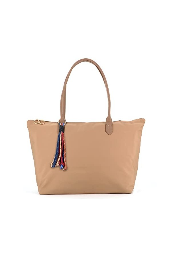 flora & co Grand Sac Cabas Femme Nylon Imperméable Avec Frange - Sac A Main Fourre-tout Taille XL - Sac Shopping Lycée Volumi