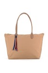 flora & co Grand Sac Cabas Femme Nylon Imperméable Avec Frange - Sac A Main Fourre-tout Taille XL - Sac Shopping Lycée Volumi