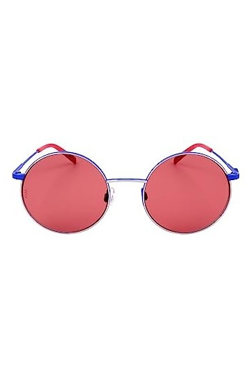Missoni - Lunettes de soleil en acier inoxydable pour femmes, Monture : Blue Palladium – Lentille : rose, Taille unique
