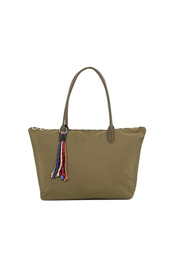 flora & co Grand Sac Cabas Femme Nylon Imperméable Avec Frange - Sac A Main Fourre-tout Taille XL - Sac Shopping Lycée Volumi