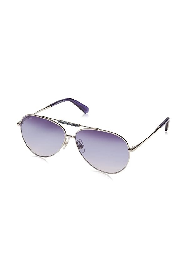 Swarovski Sk0308 Lunettes de Soleil, Palladium Brillant, 60 Femme