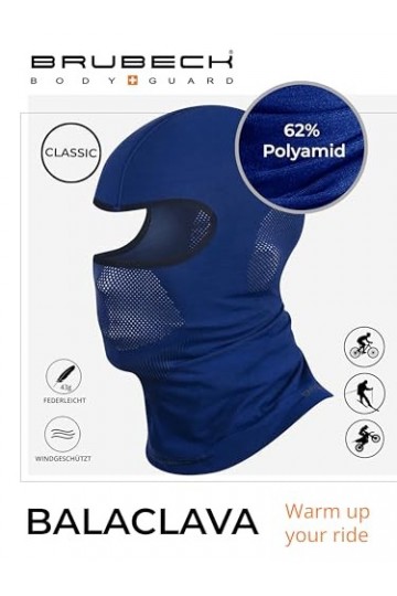 Brubeck Masque fonctionnel pour cagoule ou vélo pour mixte adulte L-XL Bleu foncé