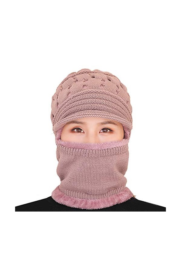 Frolada Cagoule dhiver en tricot pour femme - Coupe-vent - Chaude - Cache-cou - Pour léquitation, le ski, le patineur - Tai