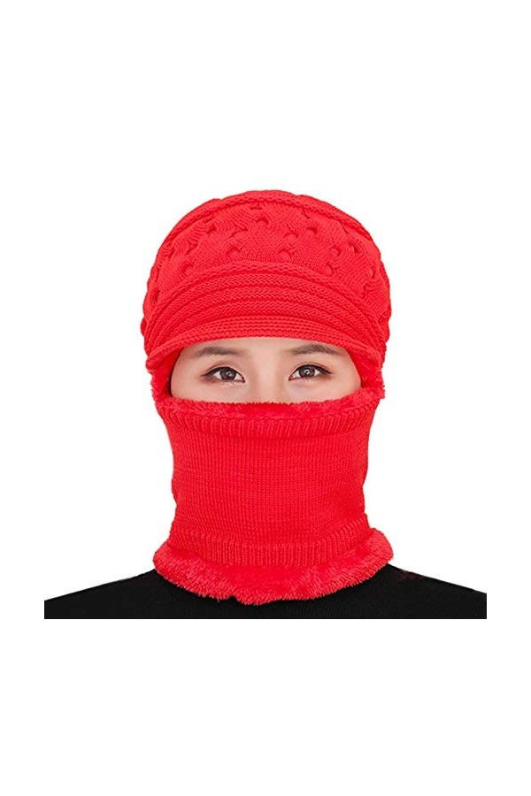 Frolada Cagoule dhiver en tricot pour femme - Coupe-vent - Chaude - Cache-cou - Pour léquitation, le ski, le patineur - Tai