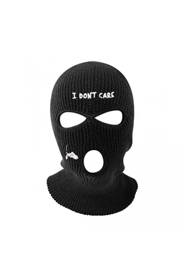 Tumnea Cagoule à 3 Trous Masque de Ski tricoté Cagoule de Couverture du Visage avec Broderie Cagoule dhiver Chaude Cagoule p