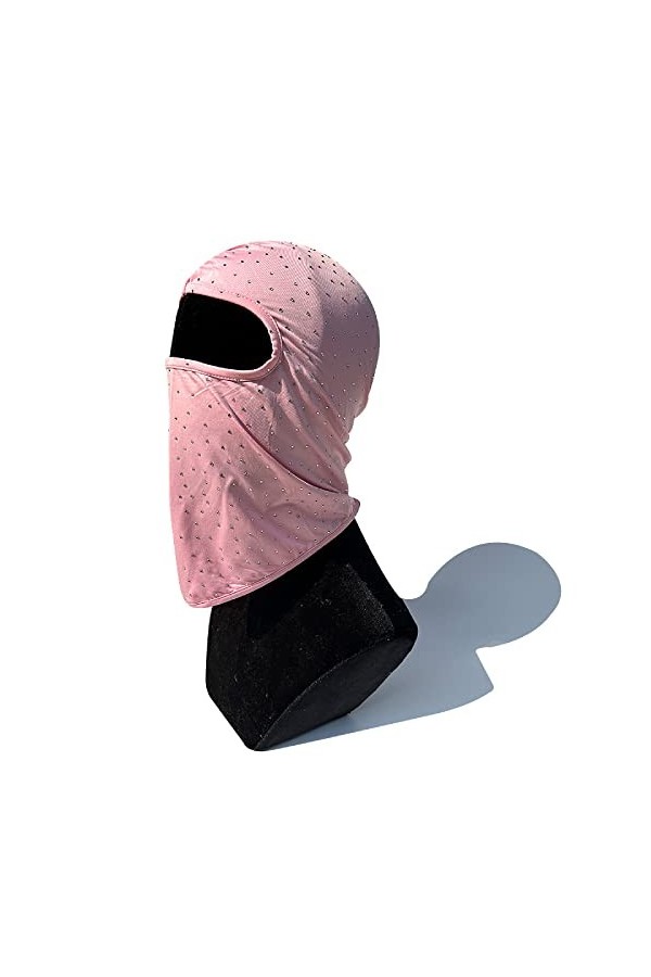Cagoule de cyclisme réglable coupe-vent avec protection solaire, rose