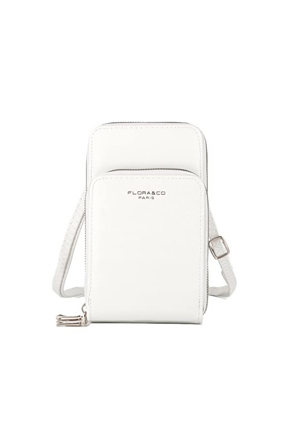 flora & co Petit Sac Bandoulière Femme pour Smartphone 6.7 Pouces - Sacoche Multipoches Zippé pour Iphone 13 14 Pro Max - Poc