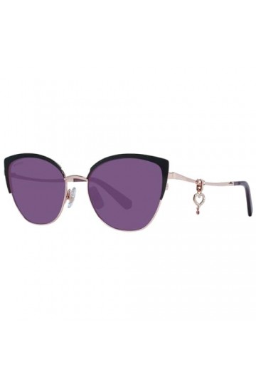 Swarovski Sk0318 Lunettes de Soleil, Noir Brillant, 54 Femme