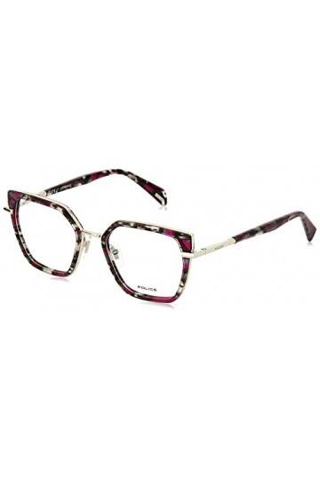 Police Vpld22 Lunettes de Soleil, Fuxia Havana+Paillettes, 24 Mixte