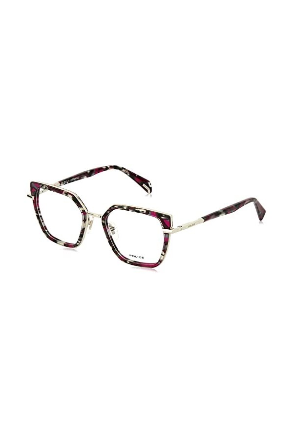 Police Vpld22 Lunettes de Soleil, Fuxia Havana+Paillettes, 24 Mixte