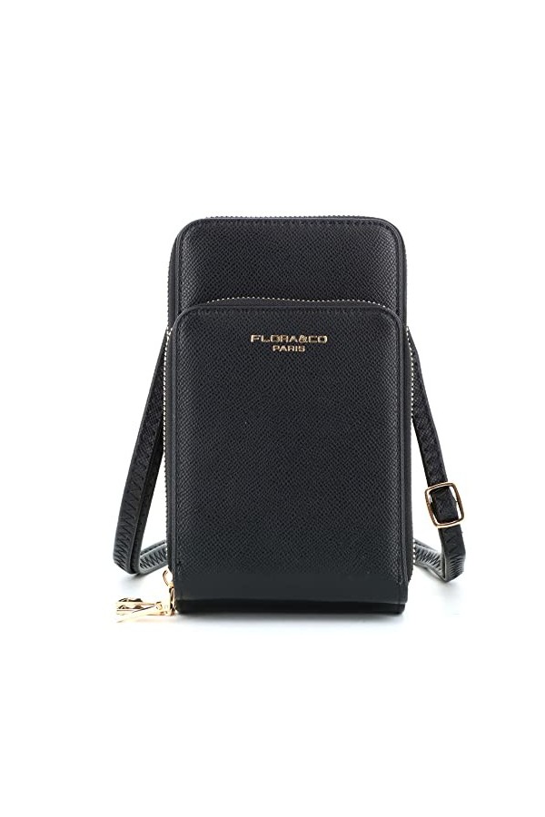 flora & co Petit Sac Bandoulière Femme pour Smartphone 6.7 Pouces - Sacoche Multipoches Zippé pour Iphone 13 14 Pro Max - Poc